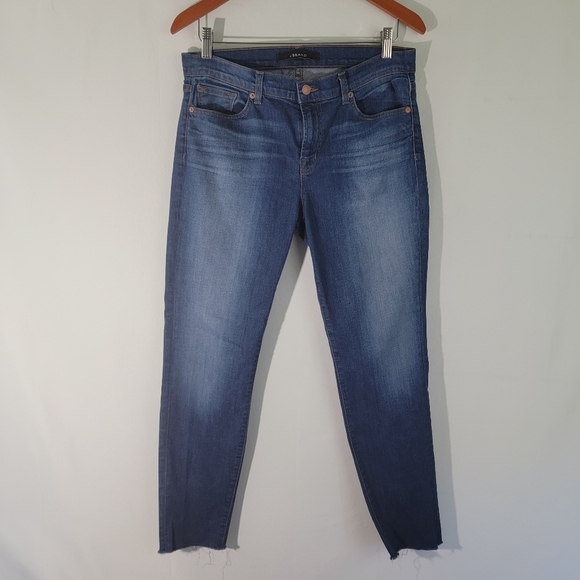 J BRAND Skinny Leg KARMA Jeans Women's Sz 31 Med Wash Crop Leg - Picture 1 of 10